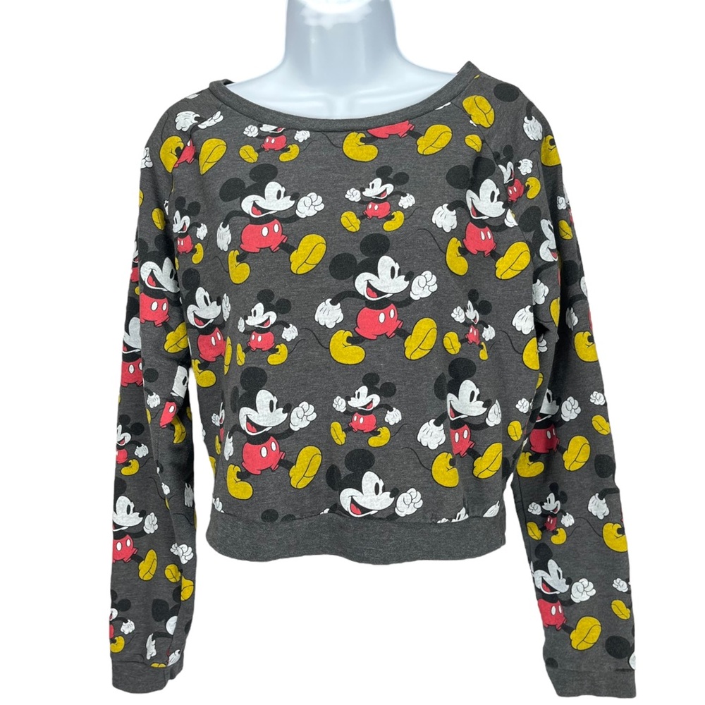 Disney | All Over‎ Print Mickey Mouse Crop Sweatshirt | Women’s Large